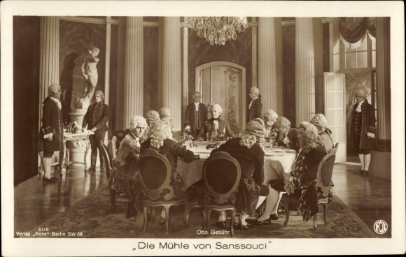 Ak Filmszene Die Mühle von Sanssouci, Schauspieler Otto Gebühr, Friedrich der Große