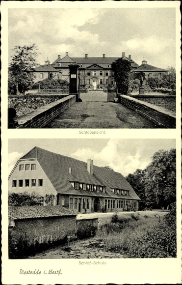 PC Diestedde Wadersloh North Rhine-Westphalia, castle, portal and castle school