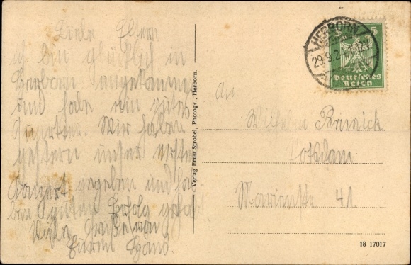 Postcard Herborn in Hessen, auditorium, former high school