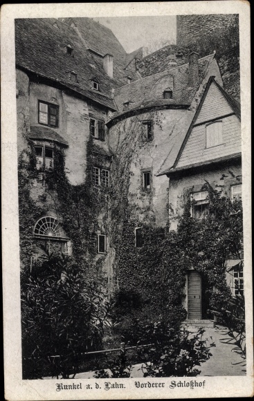 Postcard Runkel an der Lahn, front courtyard