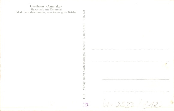 Postcard Harpstedt district Oldenburg, Gasthaus Amerika, garden party