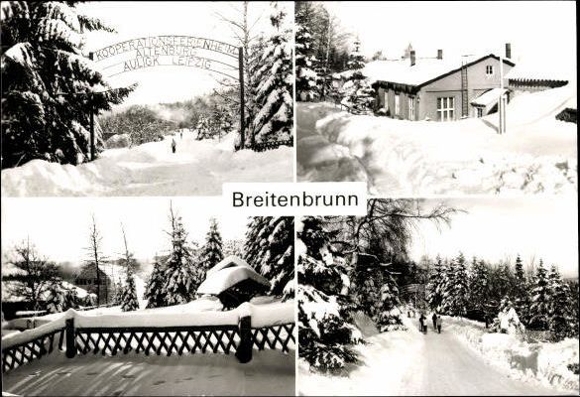 9 oude ansichtkaarten Breitenbrunn in het Ertsgebergte, diverse aanzichten