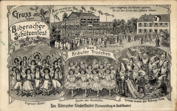 Chromo-Litho Biberach an der Riß, Biberach Shooting Festival, Fairground, Children's Theatre, The Herbal Girl