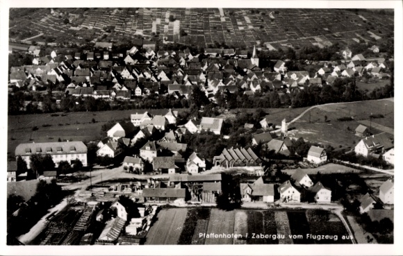 Postcard Pfaffenhofen in Württemberg, aerial photograph