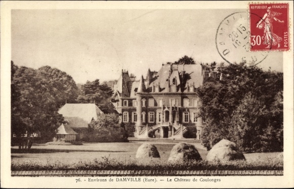 Postcard Damville Eure, Chateau de Coulonges