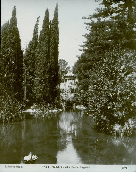 foto Palermo Sicilia, Villa Tasca, Laghetto, rond 1900