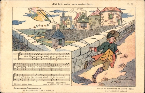 Song artist Postcard Boutet, Henri, I let my kite fly