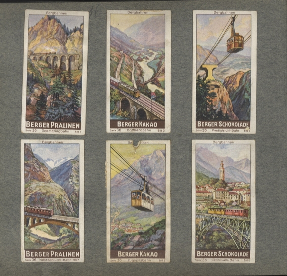 Berger advertising cards (machine format) collector's picture album Robert Berger chocolate factory, Pössneck 1