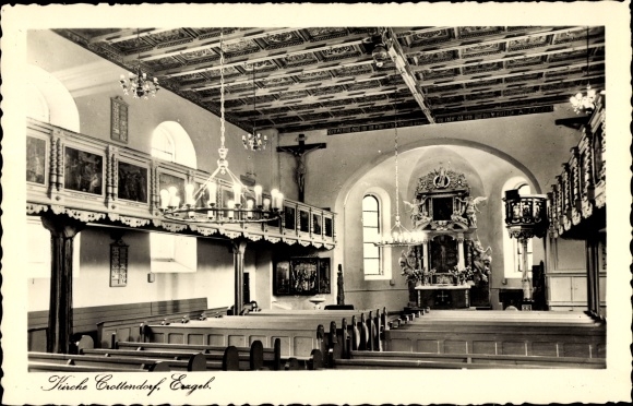 Postcard Crottendorf in the Erzgebirge, Kircheninneres