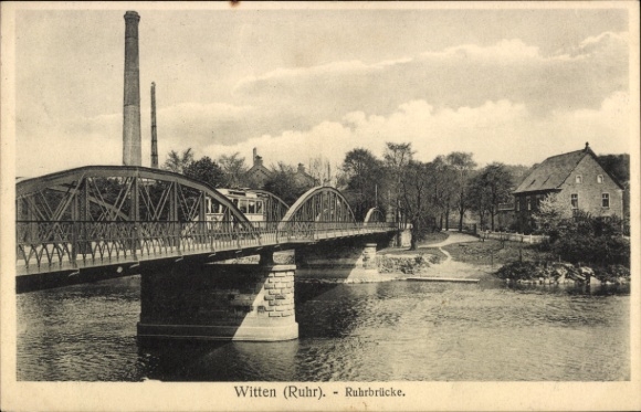 Ak Witten an der Ruhr, Ruhrbrücke