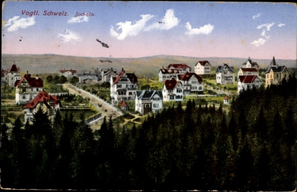 Postcard Jocketa Pöhl in Vogtland, Elstertal Bridge, Vogtland, Switzerland.