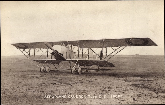 Postcard Airplane Caudron Type G3 Sport, French propeller plane