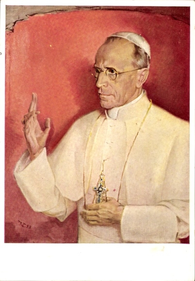 Artist Postcard Terhorst, Bernd, Pope Pius XII, Eugenio Maria Giuseppe Giovanni Pacelli