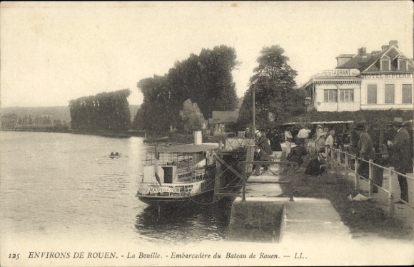 Postcard La Bouille Seine Maritime, Embarcadere du Bateau de Rouen
