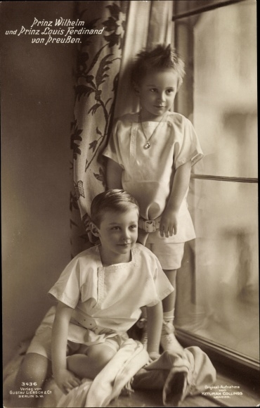 Postcard Prince Wilhelm and Louis Ferdinand of Prussia