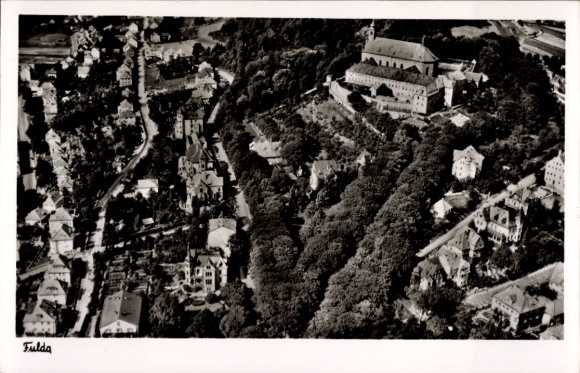 Postcard Fulda in Hesse, aerial photograph