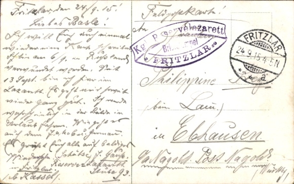 Postcard Fritzlar in Hesse, general view