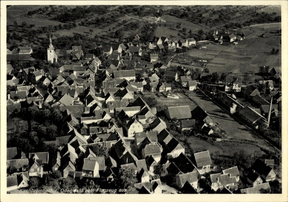 Postcard Kirchbrombach Brombachtal Odenwald, aerial photograph