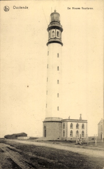 Postcard Oostende Ostend West Flanders, lighthouse