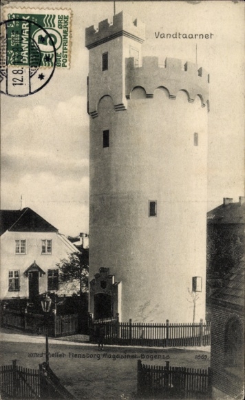 Postcard Slagelse Denmark, water tower