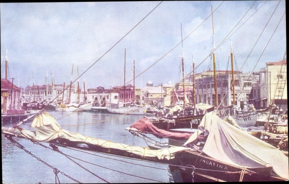Postcard Barbados, The Careenage, Hafenpartie
