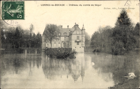 Ak Lorrez-le-Bocage Seine et Marne, kasteel van de graaf van Segur