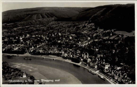 Postcard Miltenberg am Main in Lower Franconia, aerial photograph