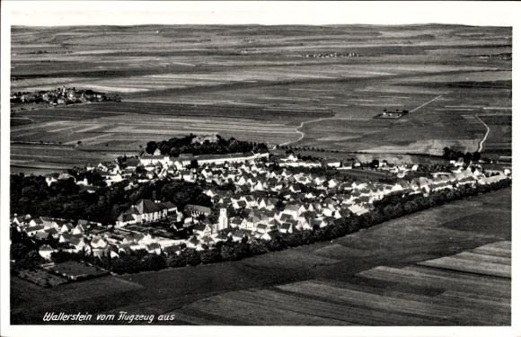 Postcard Wallerstein in Swabia, aerial photograph