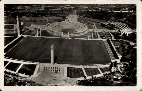 KP Berlin Charlottenburg Westend, Reichssportfeld, Stadion Olimpijski, zdjęcie lotnicze
