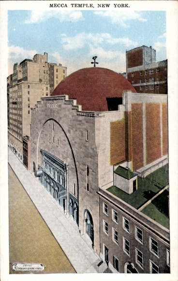 Ak New York City USA, Mekka Tempel, architectuur, kleurrijke illustratie