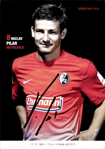Autogrammkarte Fußballer Vaclav Pilar, SC Freiburg, Autogramm