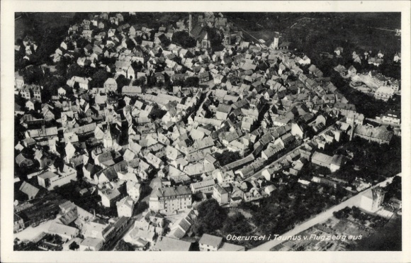 Postcard Oberursel in the Taunus Hessen, aerial photograph