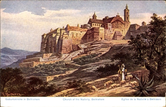 Artist Postcard Perlberg, F., Bethlehem Palestine, Church of the Nativity, Church of the Nativity