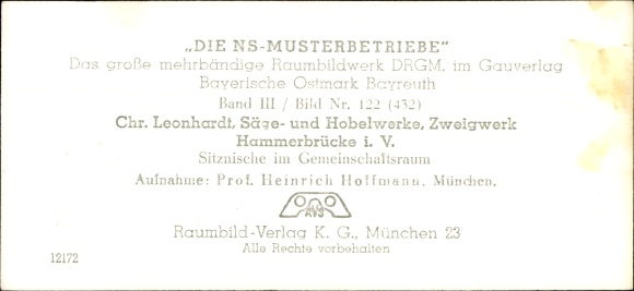 Stereo spatial image photo &quot;The NS model companies 1937-38&quot; No. 432 III/122 Hammerbrücke saw and planing works