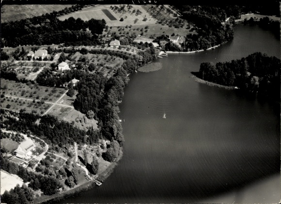Postcard Teupitz in der Mark, aerial photograph