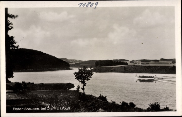 Postcard Oelsnitz Vogtland, Elster reservoir