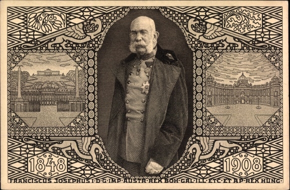 Ganzsachen Ak Kaiser Franz Joseph I., Portrait, Jubiläum 1908