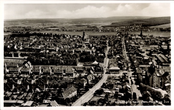 Ak Völklingen im Saarland, Fliegeraufnahme