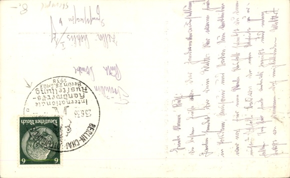 Postcard Berlin, International Crafts Exhibition 1938, Japan, archer