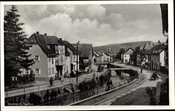 Postcard Miehlen im Taunus, view of the town