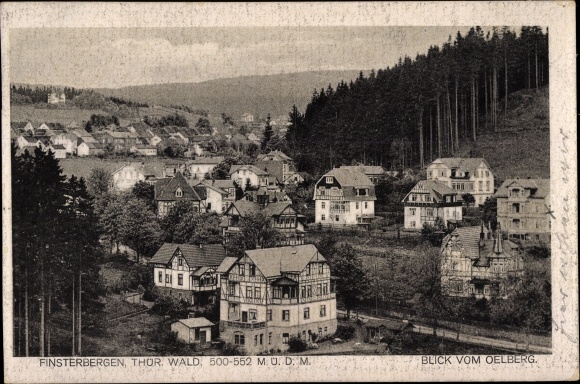 Postcard Finsterbergen Friedrichroda in the Thuringian Forest, view from the Oelberg