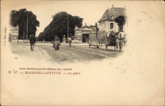 Postcard Maisons Laffitte Yvelines, Vue principales du reseau de l'quest, Le pare