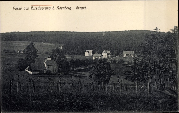 PC Hirschsprung Altenberg in the Ore Mountains, view of the town and surroundings