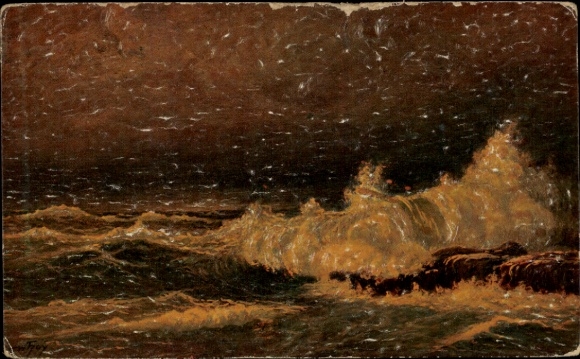 Artist Postcard Hoy, Walter, Surf, Waves, Degi No. 1032