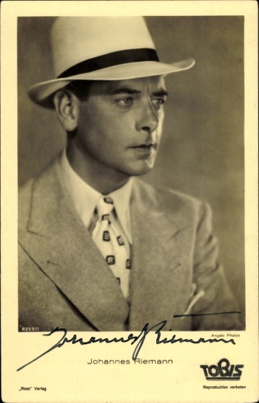 Ak Schauspieler Johannes Riemann, Portrait, Autogramm