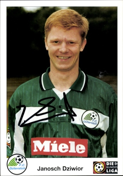 Autograph card footballer Janosch Dziwior, FC Gütersloh, autograph