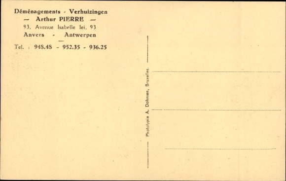 CPA Anvers Anvers Flandre, Expedition 3 cadres sur wagon de 18 meters, Meubles Arthur Pierre
