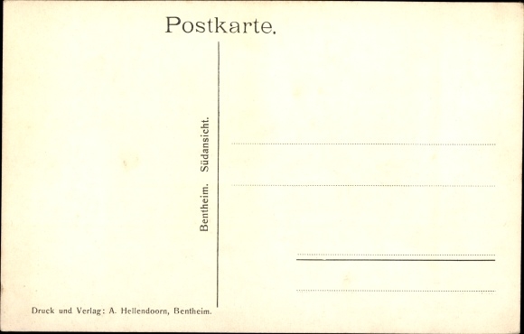 Postcard Bad Bentheim Lower Saxony, view of the city center, castle walls, powder tower