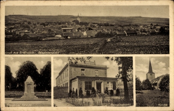 PC Eilenstedt Huy am Harz, general view, memorial 1914-1918, community office, church