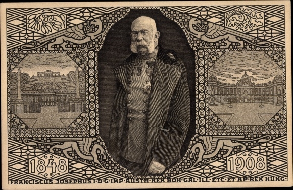 Ganzsachen Ak Kaiser Franz Joseph I., Portrait, Jubiläum 1908